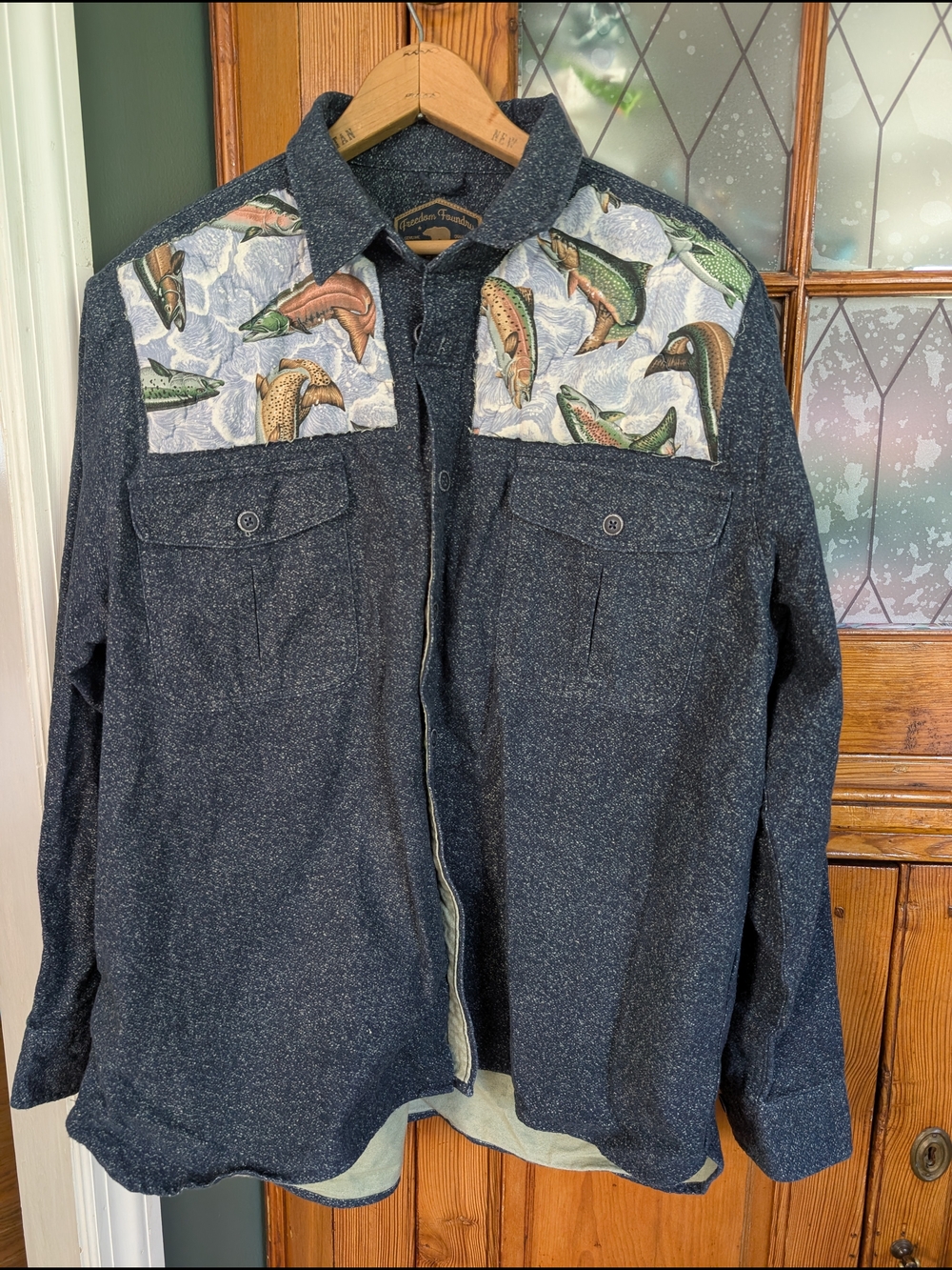 Freedom Foundry Men's Blue Speckled Shacket